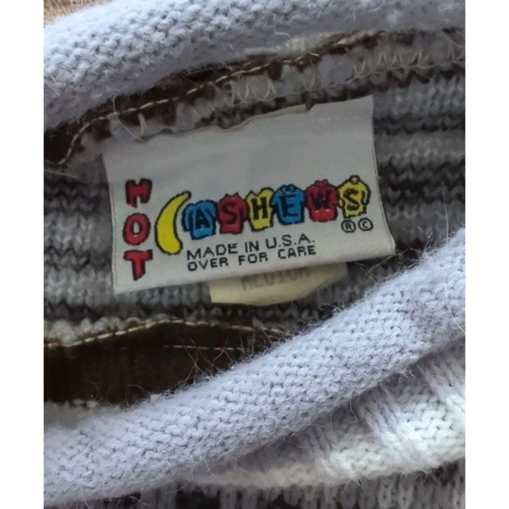 Vtg Hot Cashews 80s Cottagecore Fairisle Farm The Little House Theme Sweater M - Picture 6 of 9